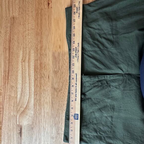 J.Jill Women's XL Linen‎ Stretch Wide Leg Ankle Pants Olive Green Classic Staple - Picture 8 of 9